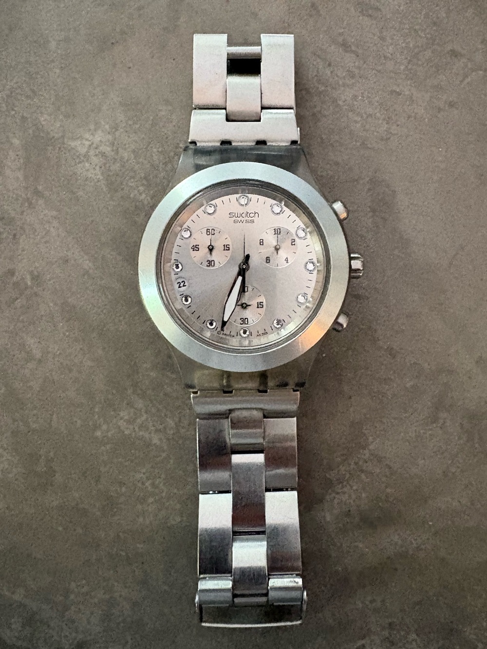 Swatch Irony Diaphane Chronograph "Full-Blooded Silver" watch